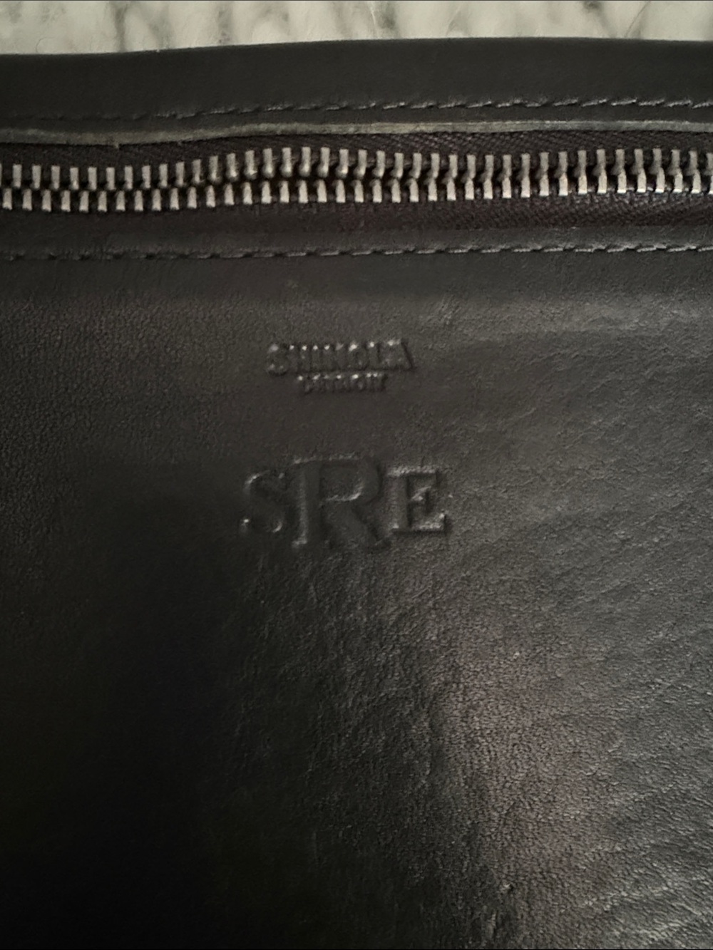 Shinola Black Leather Wristlet Clutch with Top Zip - Picture 4 of 4
